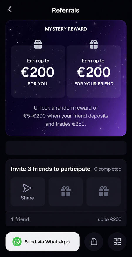 Kraken is a highly well-known and reputable crypto exchange that has been around for many years. In this new campaign, they are offering a random bonus of up to €200 in BTC for new users when using a referral link. 👇 Steps to get the bonus: 👇 1️⃣ Cre